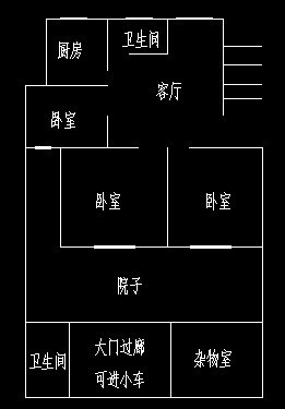 主房為三室一廳一衛(wèi)，有獨院及附屬建筑三十余平方，院內(nèi)可停車