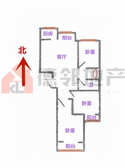 頤和花園 3室2廳1衛(wèi) 130m2 105萬元